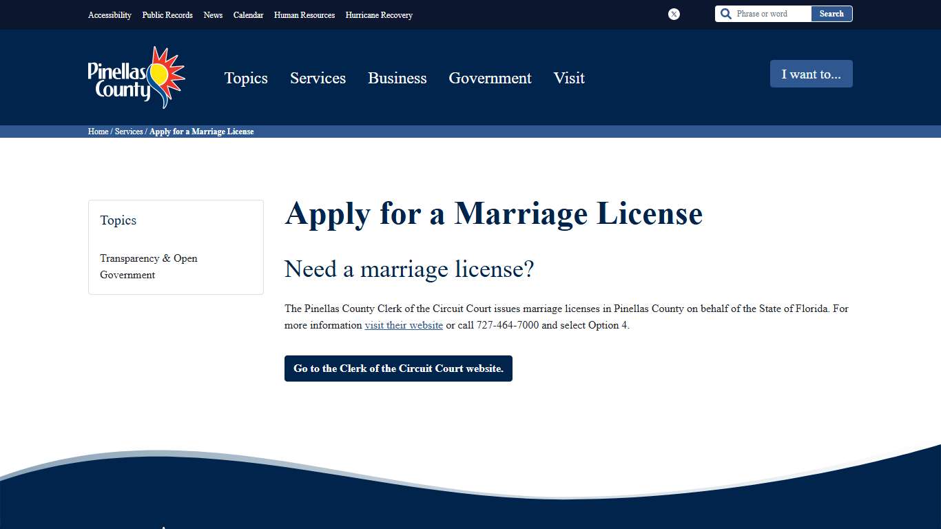 Apply for a Marriage License - Pinellas County